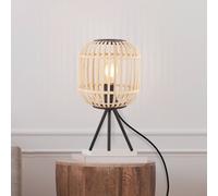 EGLO Bordesley table lamp, wooden lampshade
