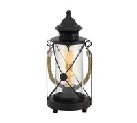 Bradford Clear Glass And Metal Lantern Table Lamp EGLO Black One Size