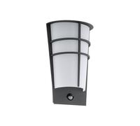 Eglo Breganzo 1 Grey And White Metal And Plastic Ip44 Integrated Led Outdoor Wall Light With Sensor, (W) 19Cm