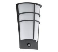Eglo Breganzo 1 Metal & Plastic IP44 Integrated LED Outdoor Wall Light With Sensor in Dark Grey EGLO Dark Grey