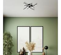 EGLO Cabezas-E Cross Steel LED Flush Ceiling Light - Black