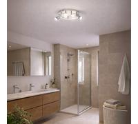 Eglo Cabo-C Led Ceiling Light With Remote Control, Rgb+Warm White In Silver Silver