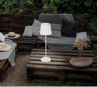 Eglo LED Outdoor Table lamp Cabozo, Touch dimmable Outside Light, Cordless Garden lamp with USB Port, Plastic in White, Warm White, IP44