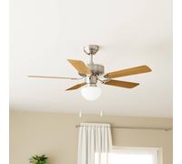 EGLO Cadiz ceiling fan, E27, pull cord switch, matt nickel