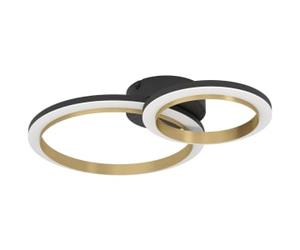 Eglo Calliera 2 Ring Steel LED Ceiling Light - Black & Brass