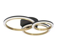 Eglo Calliera 3 Ring Steel LED Ceiling Light - Black & Brass