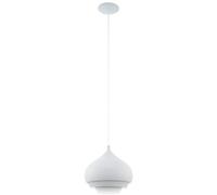 EGLO Camborne Pendant Light 1 Bulb Modern Hanging Lamp Made of Metal Dining Table Lamp in White Living Room Lamp Hanging with E27 Socket, Diameter 29 cm