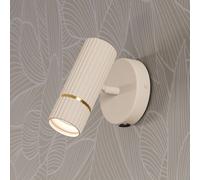 Eglo Indoor wall lamp Caminia, wall Light with swivelling Spotlight, wall spot with Switch, Bedroom Lighting, Metal in Beige and Gold, GU10 Bulb, Warm White