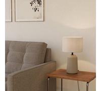 Eglo Capalbio Sandy Ceramic & Fabric Ribbed Table Lamp - Sandy