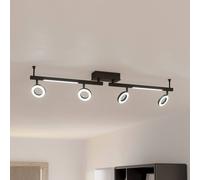 Eglo LED Spotlight bar Cardillio 2, Ceiling Light Fitting with 4 Adjustable spot Lights, Living Room lamp Made of Plastic and Black Metal, Track Lighting, Warm White