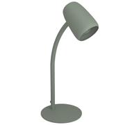Eglo Bedside Table lamp Carlo, Office Desk Light with Flexible arm | living room and bedroom lighting for reading, green metal, E14 socket