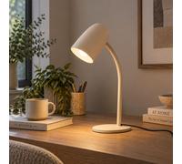 Eglo Carlo Modern Steel Flexible Desk Lamp, Sandy In Light Sand Light Sand