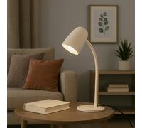 Eglo Carlo Modern Steel Flexible Desk Lamp, Sandy In Light Sand Light Sand