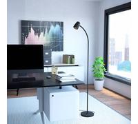 Eglo Arc Floor lamp Carlo, floorlamp for Living Room with Adjustable spot | flexible standing light for reading, black metal, E14 socket, H 170 cm