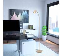 Eglo Carlo Modern Steel Flexible Floor Lamp, Sandy In Beige Beige