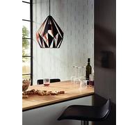 EGLO Vintage Pendant, Steel, 60 W, Black, Copper, 49254