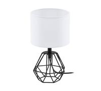 Eglo Carlton 2 Metal And Fabric Table Lamp In Black Black