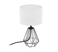 Eglo Carlton 2 Black And White Metal And Fabric Table Lamp, (D) 16.5Cm