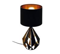 Eglo Carlton 25cm Geometric 5 Metal & Fabric Table Lamp - Black & Gold