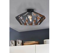 Eglo Carlton 6-Light Black And Copper Metal Ceiling Light (D) 47Cm One Colour