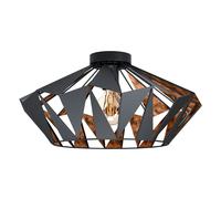 EGLO Carlton Geometric Ceiling Light - Black & Copper | TJ Hughes