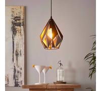 EGLO Carlton pendant light, black/copper, Ø 20.5 cm