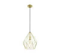 Eglo Carlton Vintage Pendant Light, Retro Gold Steel Hanging lamp, E27 Socket