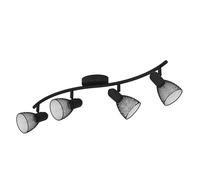 EGLO Carovigno Ceiling Light 4 Bulbs Modern Classic Minimalism Ceiling Spotlight Steel Kitchen Lamp Black Living Room Spotlight with E14 Socket