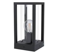 EGLO Cascinetta Black Caged Outdoor Pedestal Lamp - Black