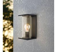 EGLO Cascinetta Outdoor Wall Light, 1-Bulb Outdoor Light, Vintage, Retro, Wall Light Made of Galvanised Steel in Black and Clear Glass, Outdoor Lamp with E27 Socket, IP44