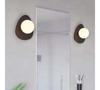 Eglo Castrovido Matte Glass & Steel Modern Bathroom Wall Light, Black