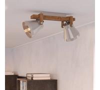 EGLO Cawton downlight, length 58.5 cm, steel/brown, 2-bulb.