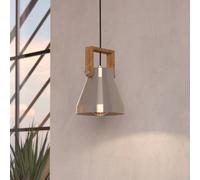 EGLO Cawton hanging light, Ø 16 cm, steel/brown, steel/wood