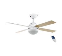 EGLO Ceiling Fan With Integrated Light White & Brown 3-Speed Remote Control Indoor