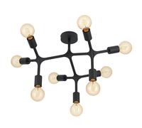 Eglo Ceiling Lamp Bocadella 1, 9-Flame Industrial Ceiling Light, Stylish, Black Steel Living Room Lamp, Kitchen Light, Hall Ceiling Fixture with E27 Socket