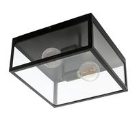 Eglo Charterhouse 49392 Ceiling Light, Steel, E27, 60 W, Black