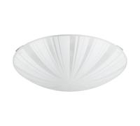 Eglo Ceiling lamp Mars 1, Wall lamp, Ceiling Light Made of Steel, Colour: White, Glass: White Satin Motif Rays, Socket: E27