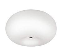 Eglo Ceiling Lamp Optica, 2 Bulbs Ceiling Light Fixture, Material : Steel, Colour : Nickel Matt, Glass : Opal Matt White, Socket : E27, Ø : 28 Cm (11")