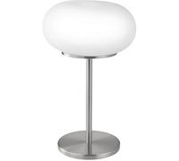 EGLO Ceiling Lamp Optica, 2 Bulbs Flush Mount Light Fixture, Material: Steel, Colour: Nickel Matt, Glass: Opal Matt White, Socket: E27, Ø: 35 cm