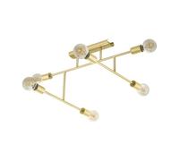Eglo Ceiling Light Belsiana 1, 6 arm Lighting Made of Brushed Brass Metal