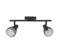 EGLO Carovigno Ceiling Light 2 Bulbs Modern Classic Minimalism Ceiling Spotlight Steel Living Room Lamp in Black Kitchen Lamp Spotlights with E14 Socket