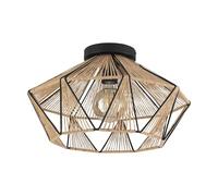 Eglo Adwickle Ip20 Geometric Flush Ceiling Light, Black