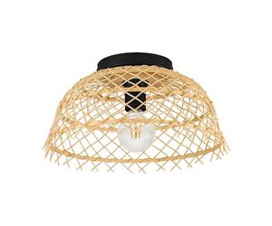Eglo Ceiling Light Fitting Ausnby, Braided lamp Made of Rattan and Wood