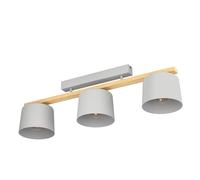 Eglo Mariel Light Grey And Natural Wood Ceiling Light