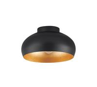 Eglo Ceiling Light Mogano 2 - Flush Mount Metal, Black/Gold, E27, for Living Room & Hallway