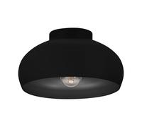 Eglo Ceiling Light Fitting Mogano 2, Flush Mount Ceiling lamp in Industrial Design, Living Room and Hallway Lighting Made of Black Metal, E27 Socket