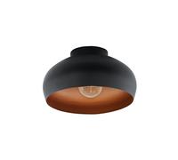 Eglo Ceiling Light Fitting Mogano 2, Flush Mount Ceiling lamp, Living Room and Hallway Lighting Made of Metal in Black and Copper, E27 Socket