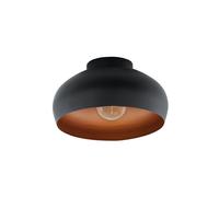 Eglo Ceiling Light Fitting Mogano 2, Flush Mount Ceiling lamp, Living Room and Hallway Lighting Made of Metal in Black and Copper, E27 Socket