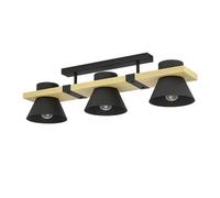 Maccles Steel and Wood 3-Light Ceiling Fixture EGLO Black One Size