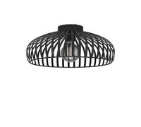 Eglo Ceiling Light Fixture Mogano 3, Flush-Mount Ceiling lamp in Monochrome Design, Black Metal Living Room and Hallway Lighting, E27 Socket, Ø 17 in